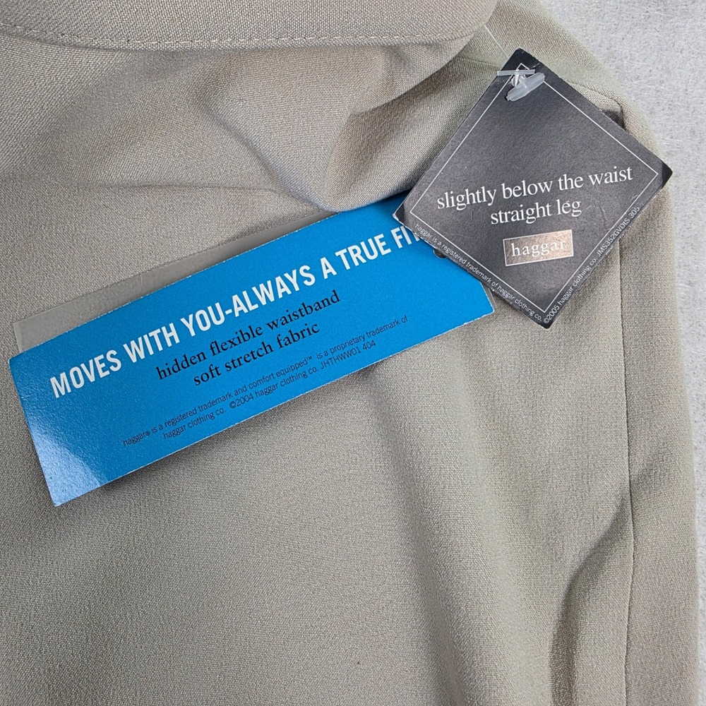 Haggar Women 14 Average Dress Pants Beige New Straight Leg Comfort Stretch - Picture 5 of 11